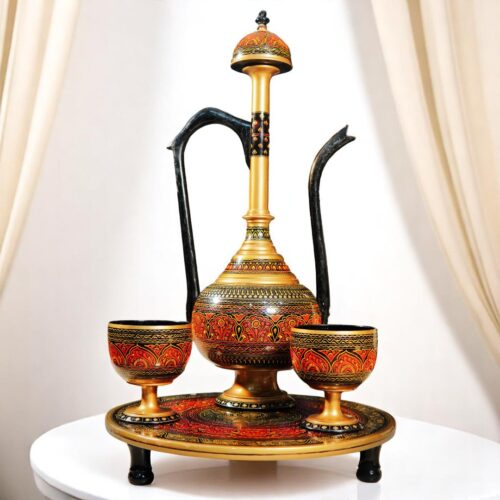 Red & Gold Lacquer Umar-e-Khayam Set