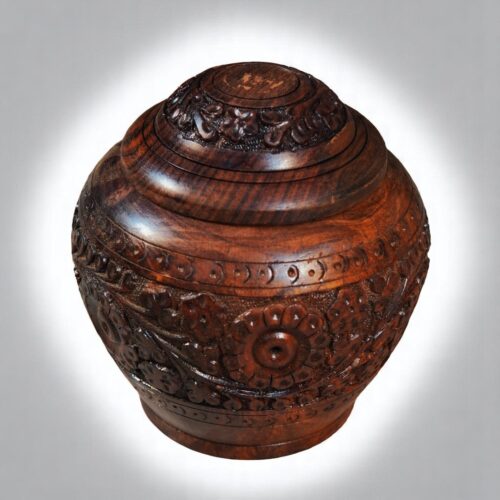 Carved Wooden Jar